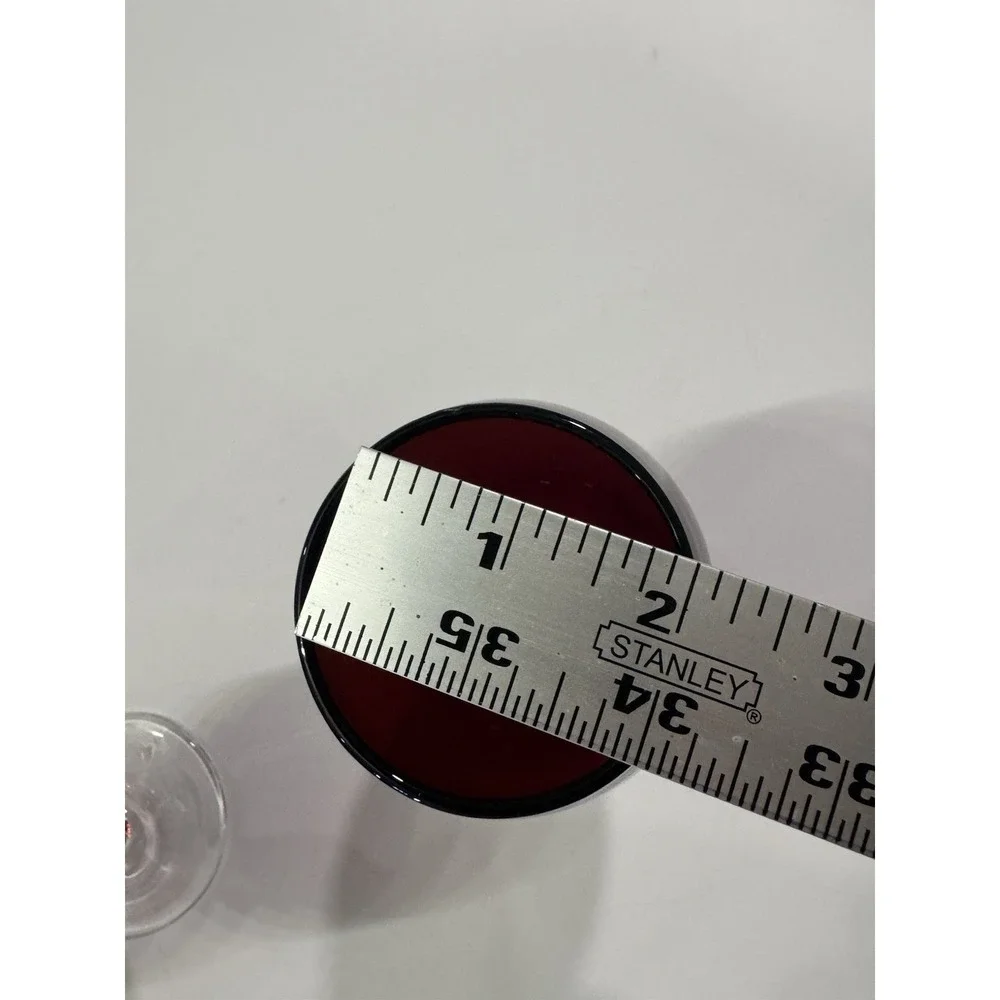VTG Ruby Flash Glass Wine Water Goblet Clear Ball Stem Grandmillennial Chic